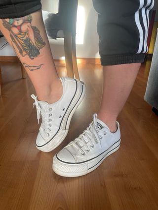 Converse blancas plataforma bajas