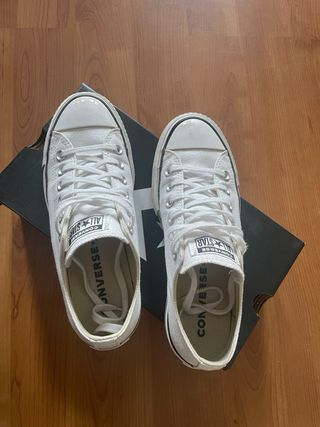 Converse blancas plataforma bajas