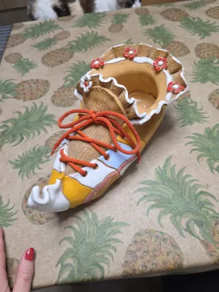 Maceta cerámica zapato multicolor