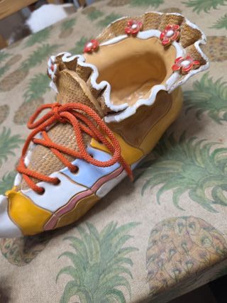 Maceta cerámica zapato multicolor