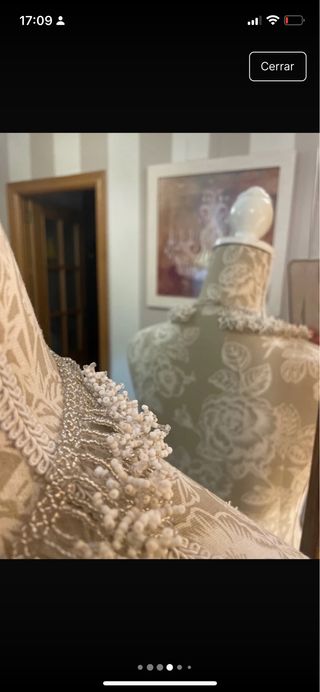 Collar de cuentas plateado y blanco. Isla Mauricio