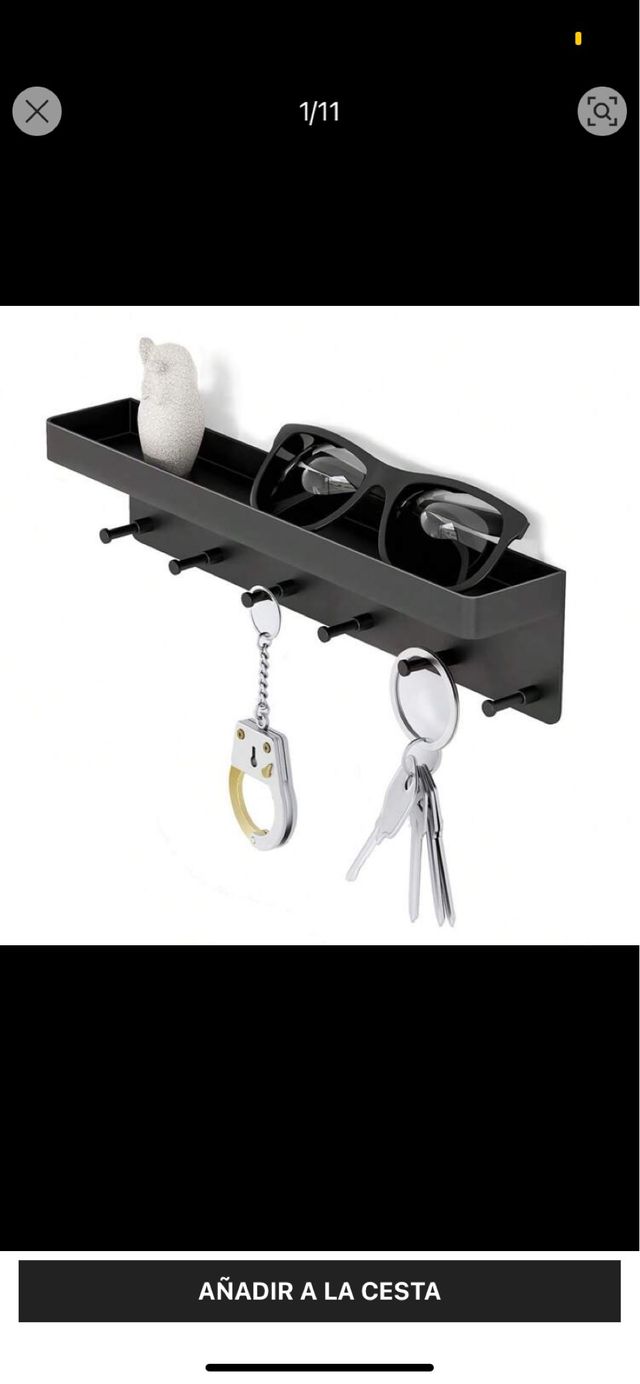 Colgador de llaves metálico negro