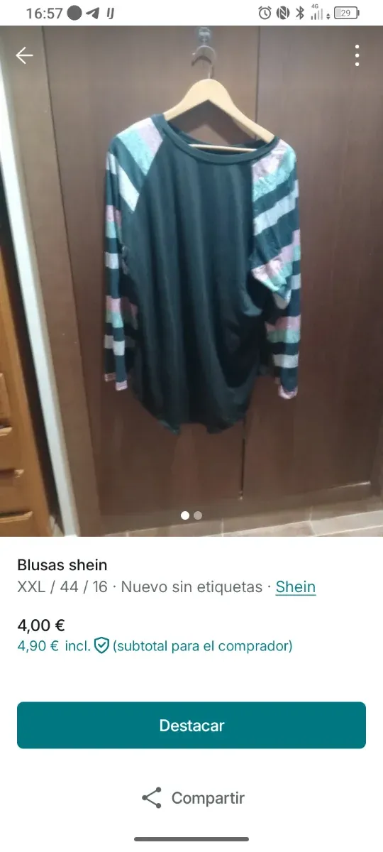 Blusa Shein XXL Estampado Multicolor