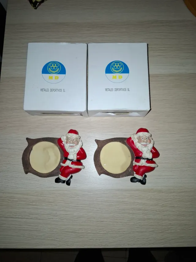 Juego 2 Portavelas Navideños Santa Claus