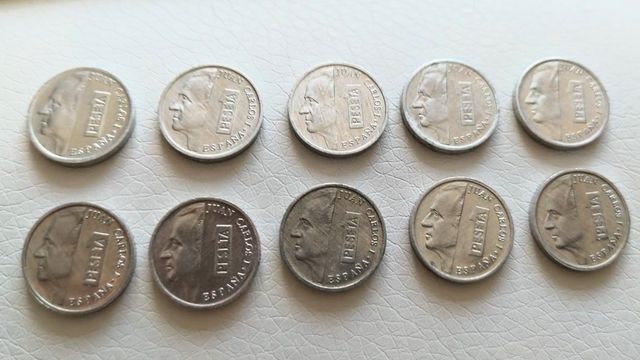 19 Monedas 1 Pta España 1975-1990