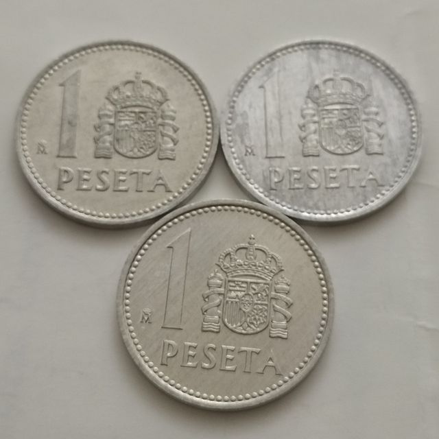 19 Monedas 1 Pta España 1975-1990