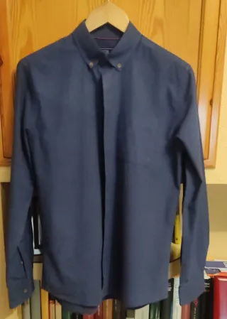 Camisa de vestir azul para hombre