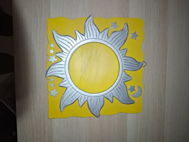 Marco/espejo Sol y Estrellas Plata y Amarillo