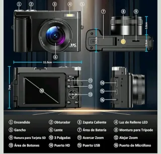 Cámara Digital con WiFi Resolucion 4K 64MP