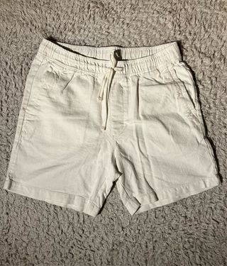 Pantalones cortos de lino grueso blancos