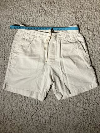 Pantalones cortos de lino grueso blancos