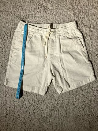 Pantalones cortos de lino grueso blancos
