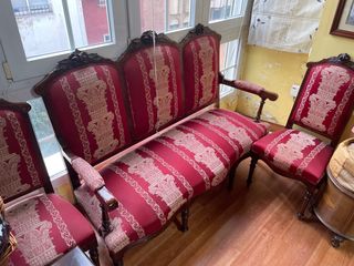 Divano e 8 poltrone imbottite antiche