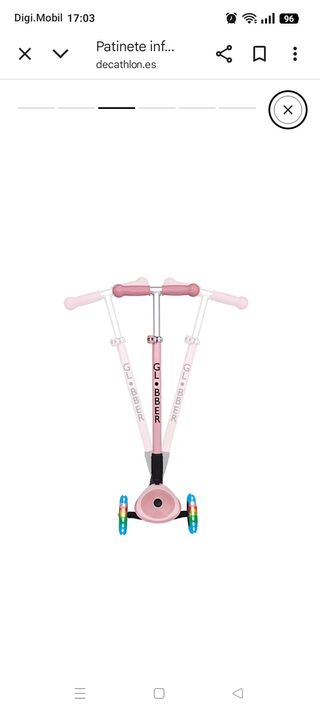 Patinete Globber 3 ruedas fucsia