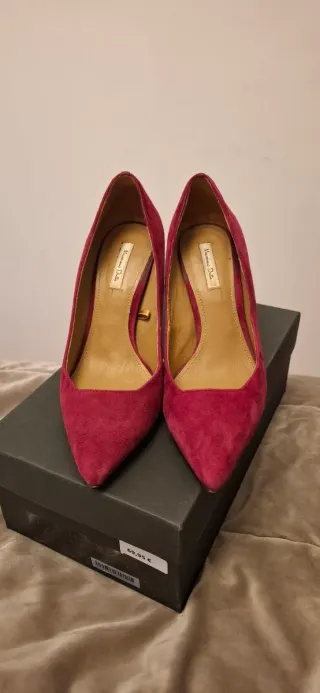 Zapatos de tacón Massimo Dutti rosa/rojo