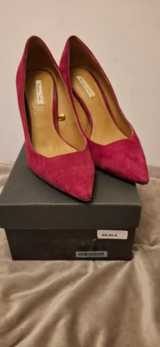 Zapatos de tacón Massimo Dutti rosa/rojo