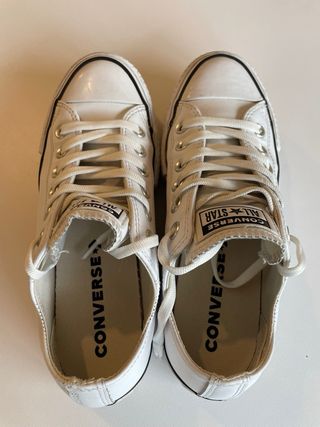 Converse Piel Blancas Originales Talla 37