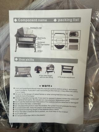 Cuna colecho nueva sin usar