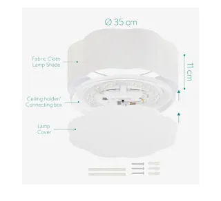 Navaris Lámpara LED Techo Flor Blanca