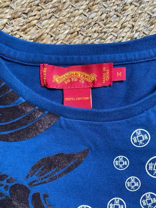 Camiseta Shanghai Tang pez y monedas azul Talla M
