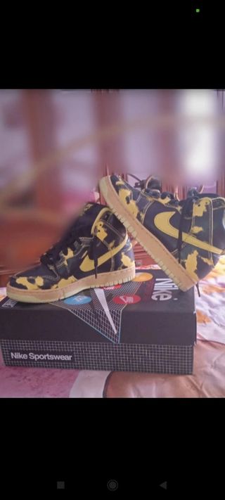 Nike Sneakers Alte Unisex Nero Giallo