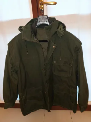 Giubbotto caccia/pesca verde con cappuccio