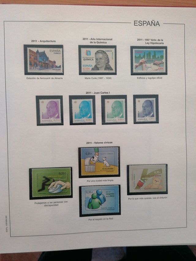 Fogli Edifil Spagna Senza Francobolli 2010-2012