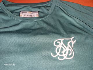 Camiseta SikSilk Talla M Color Verde Azulado