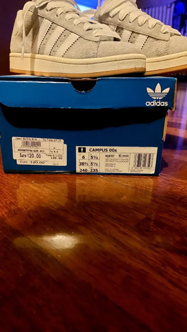 Scarpe Adidas Campus Donna Grigie Bianche