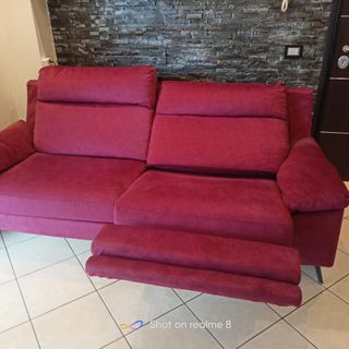 Divano 2,20mt in alcantara rosso