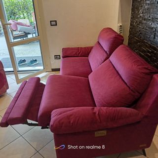 Divano 2,20mt in alcantara rosso