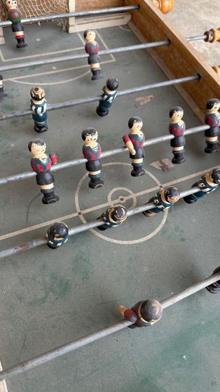 Futbolín antiguo plegable