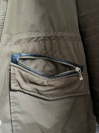 Abrigo Zara verde militar forro peluche