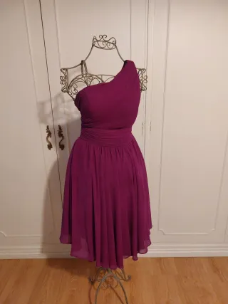 Vestido fiesta color berenjena  talla S (40)