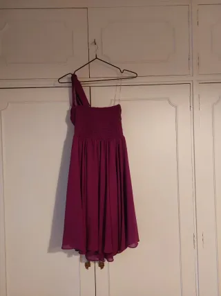 Vestido fiesta color berenjena  talla S (40)