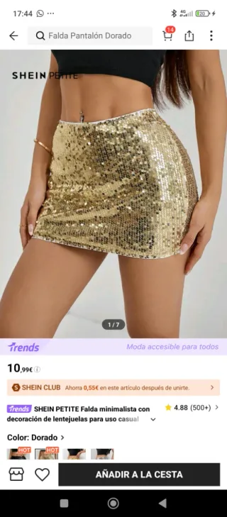 Falda dorada lentejuelas SHEIN PETITE