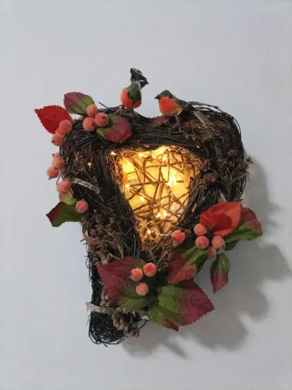 Ghirlanda Autunnale a forma di Cuore con Luci LED