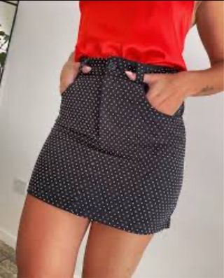 Minigonna nera con strass Taglia L