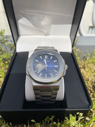 Seiko Mod Nautilus Azul Open Heart