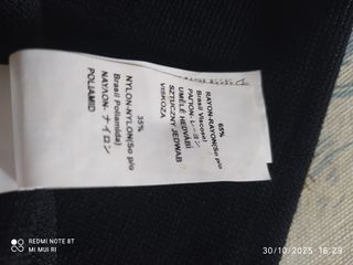 Top Zara Negro con Abalorios Talla M