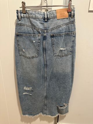 Falda vaquera larga H&M desgastada