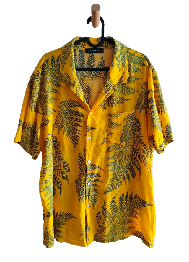 Camisa tropical amarilla hojas - Talla XL / XXL