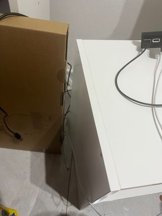 Mueble TV IKEA Negro/Blanco Metal/Madera