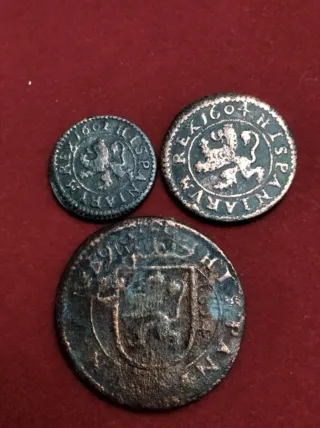 Lote 3 monedas antiguas españolas
