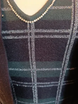 Conjunto lana cuadros mujer