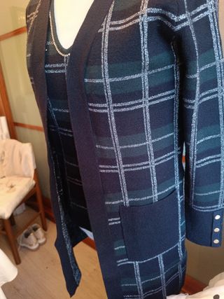 Conjunto lana cuadros mujer