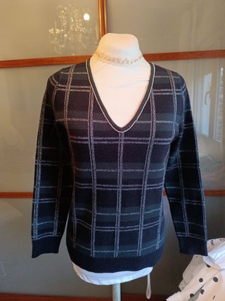 Conjunto lana cuadros mujer