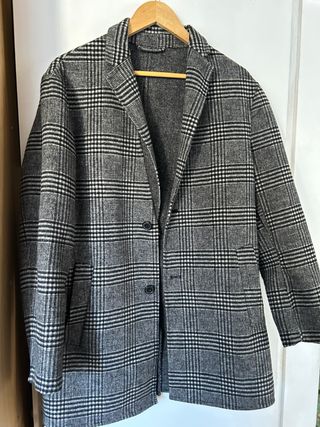 Abrigo ZARA cuadros gris Talla M