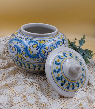 Vaso ceramica dipinto a mano firmato