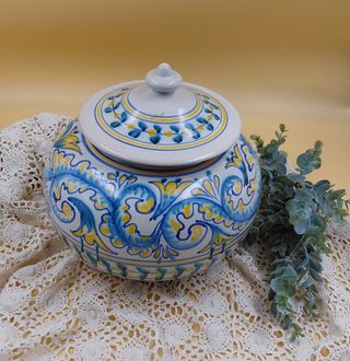 Vaso ceramica dipinto a mano firmato